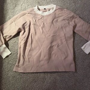 Pink Long Sleeve Top with White Accents